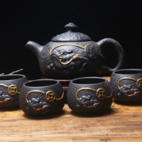 Исинский глиняный чайник золотая жаба